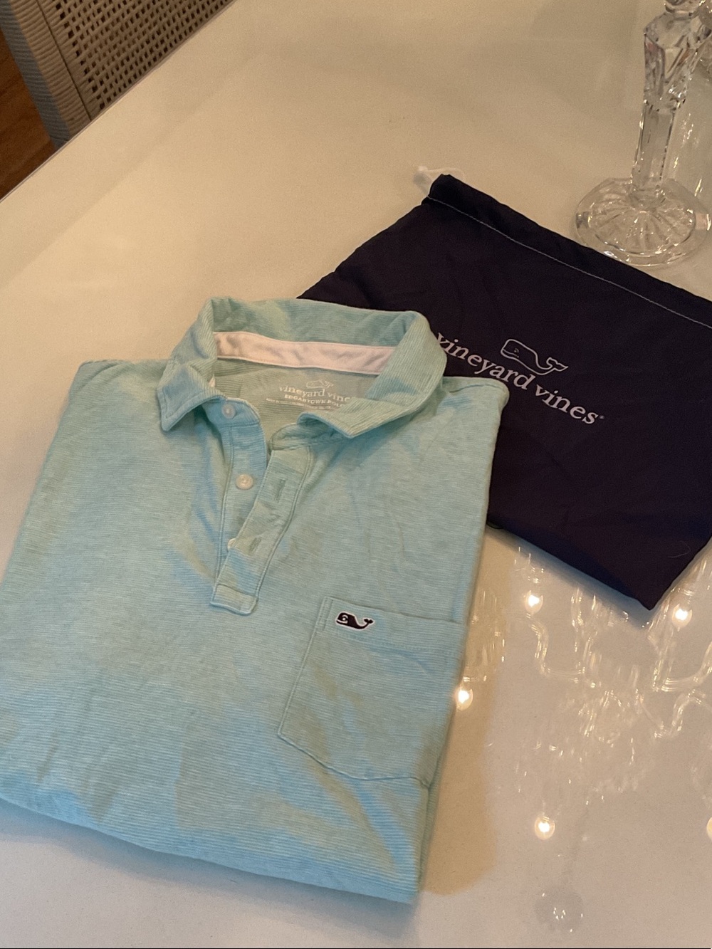 Vineyard Vines Kids Light Blue Pocket Polo Shirt